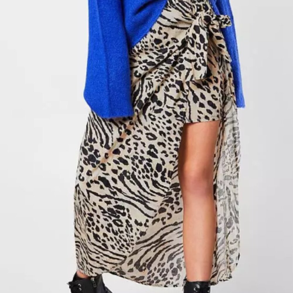 Billabong Animal Print Wrap Skirt